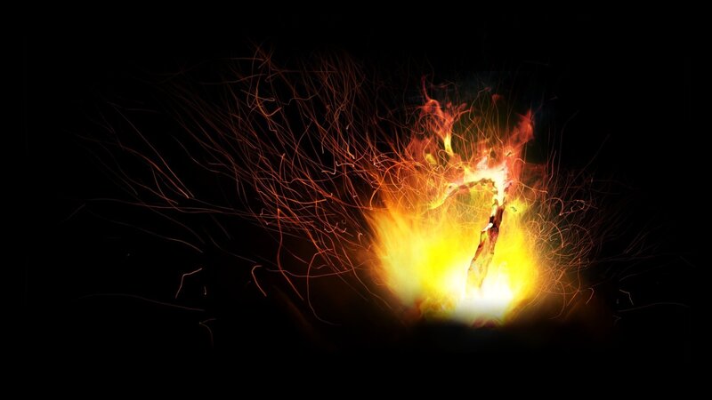 Fire Sparks on Black