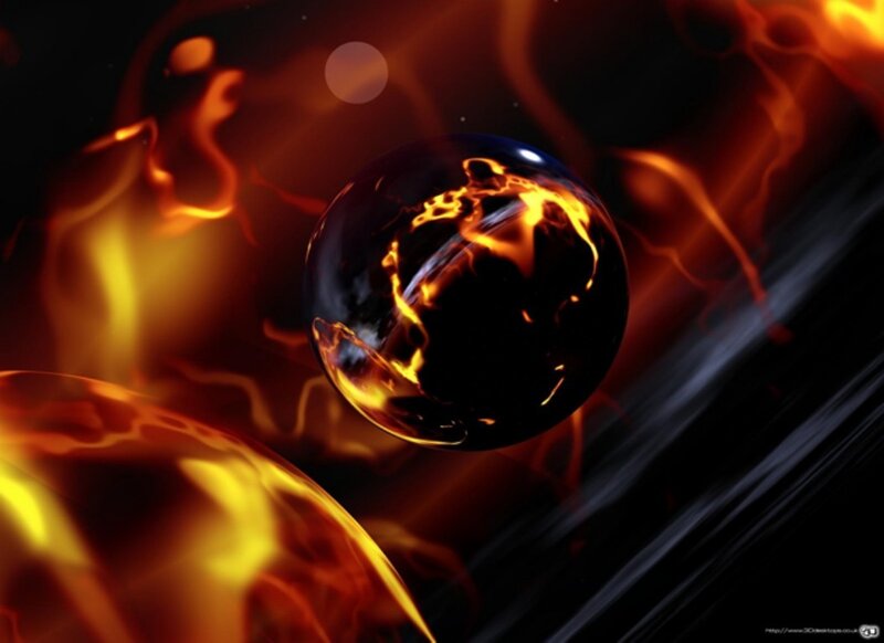 Fire Sphere in Space