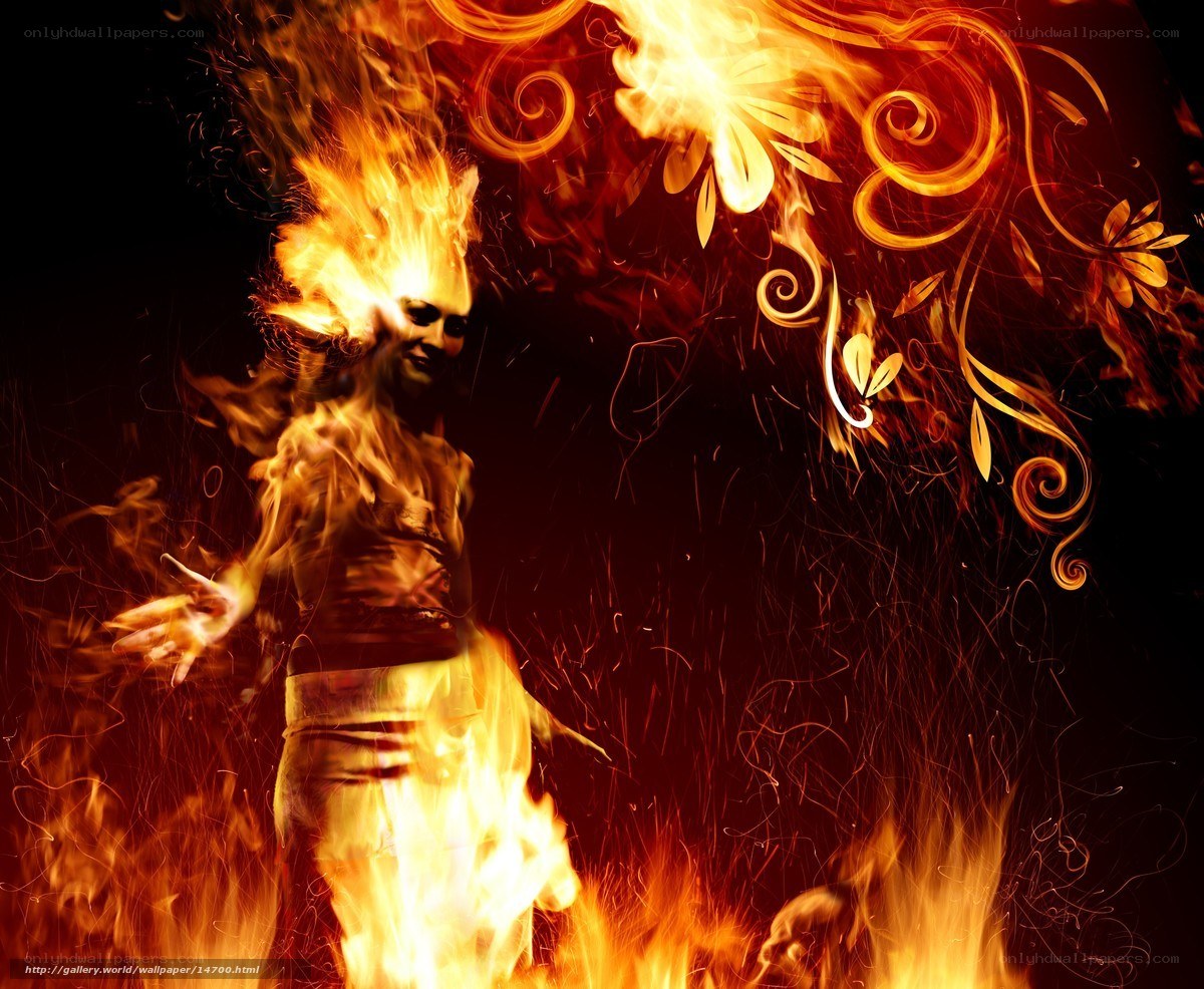 fire spirit with flames