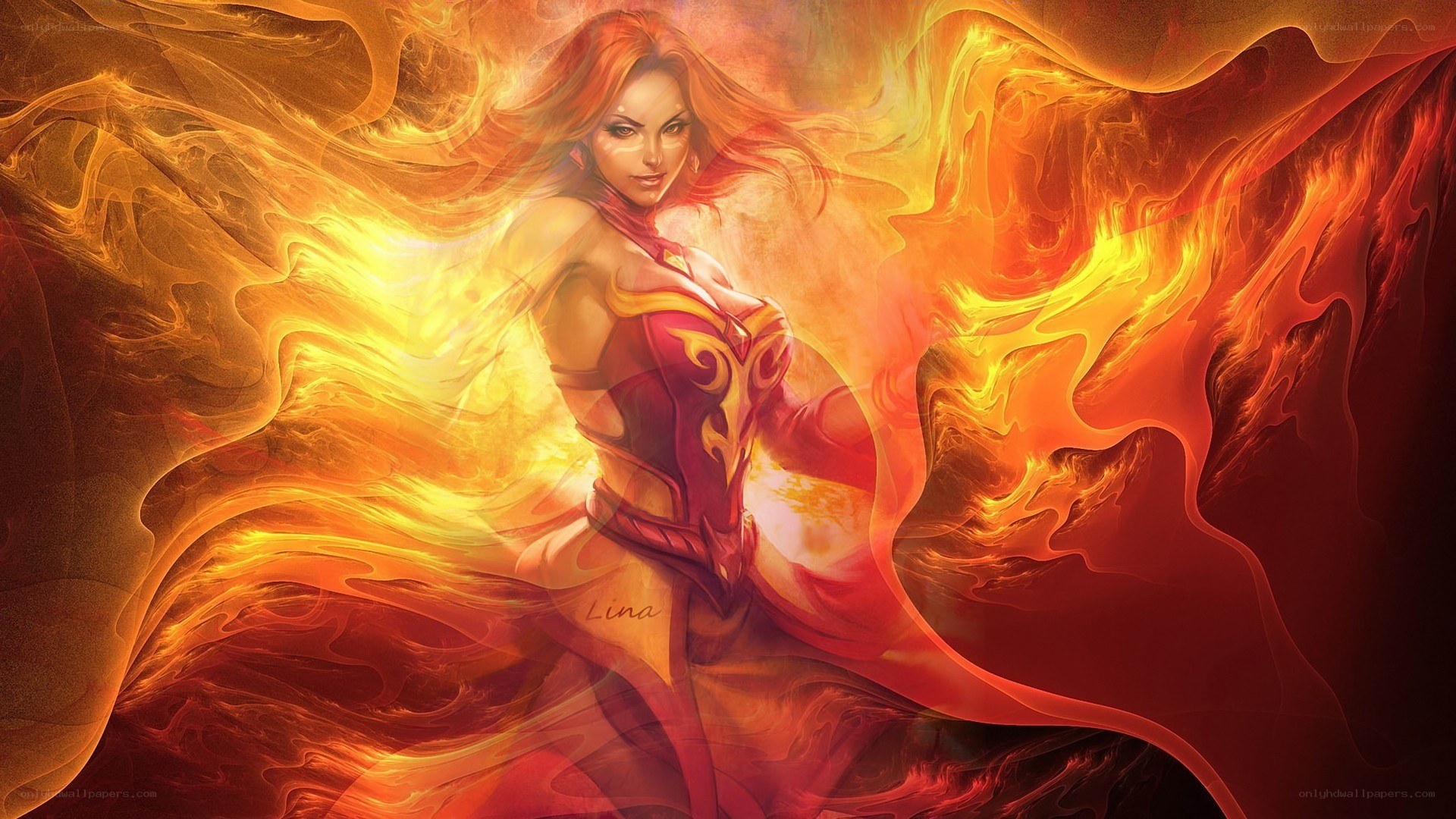 fire-themed fantasy character