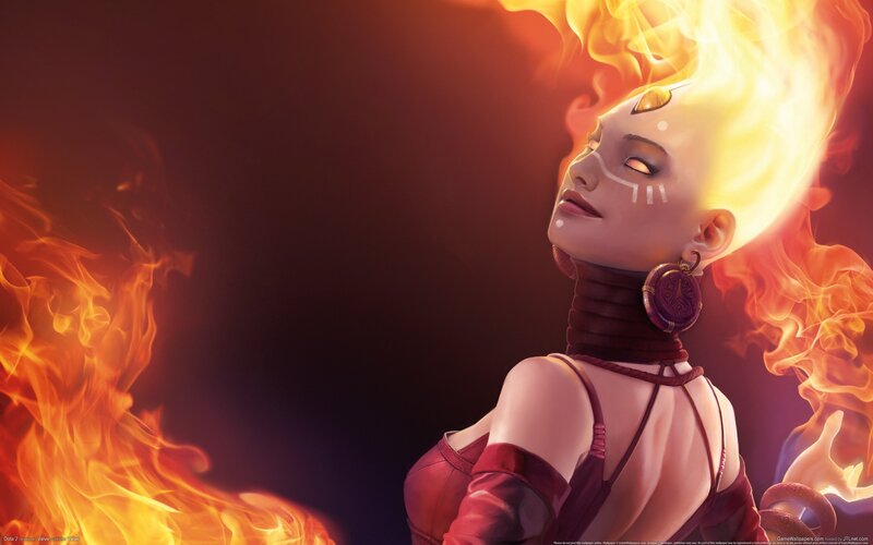 fire-themed fantasy character