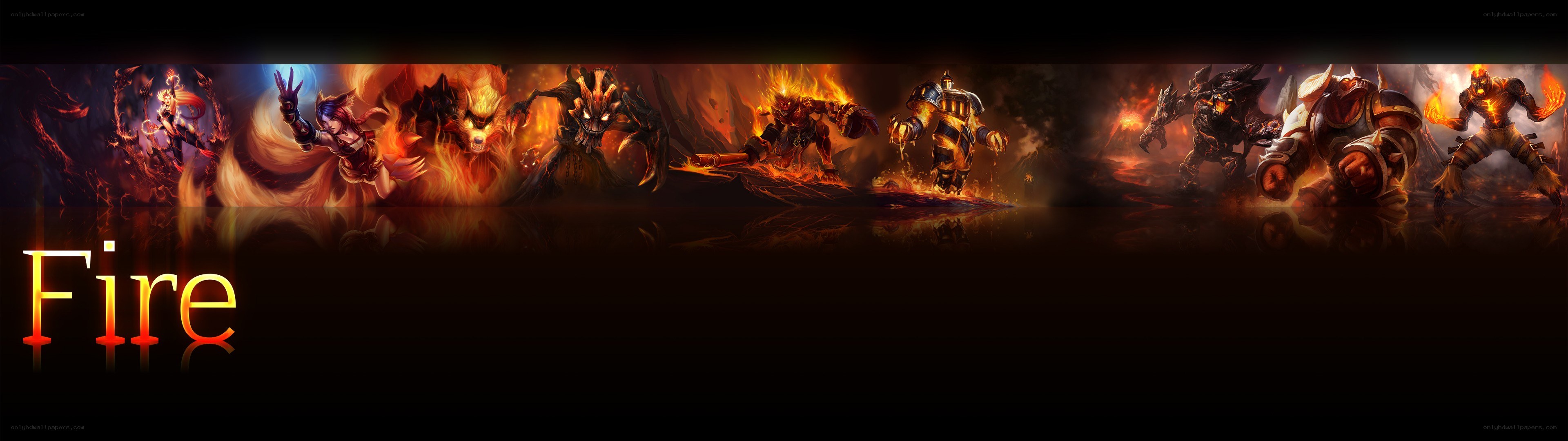 Fire-themed fantasy characters