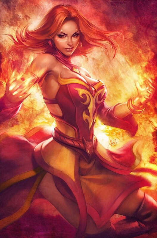 Fire-themed female warrior