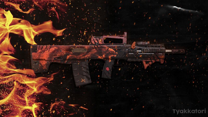 Fire-themed Rifle — Black