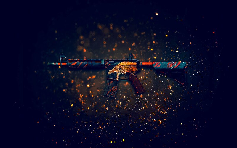 Fire-themed Rifle