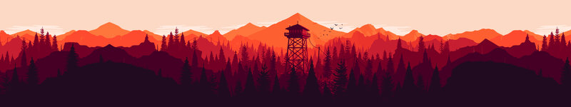 Fire Tower in Forest — Red