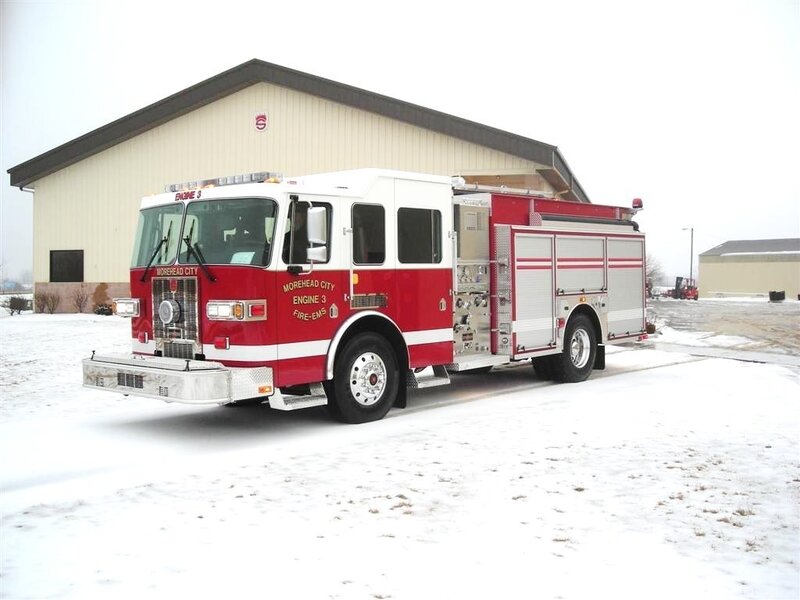 Fire truck in snowy weather