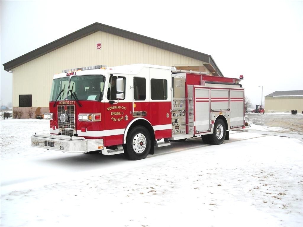Fire truck in snowy weather