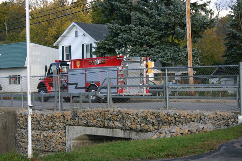 Fire truck on a residential street