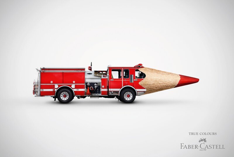fire truck with pencil tip