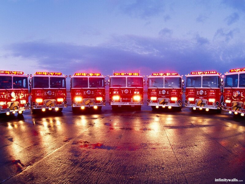 Fire Trucks in a Row