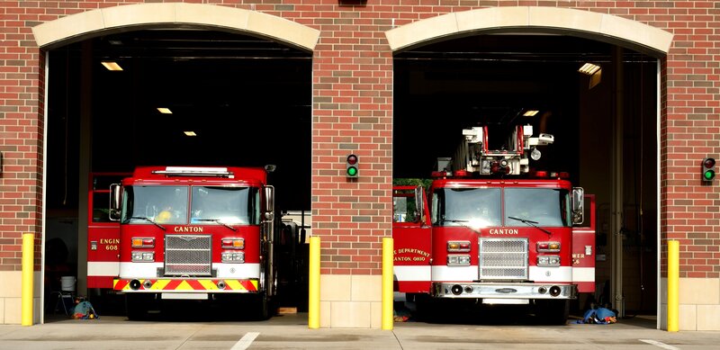 Fire Trucks in Station