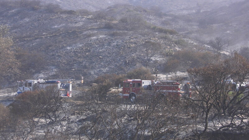Fire Trucks on Hillside