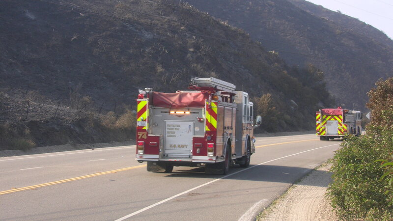 Fire Trucks on Road