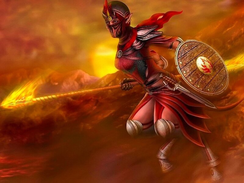 fire warrior in battle