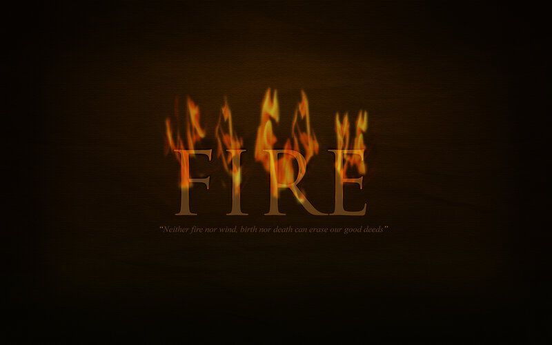 Fire with quote