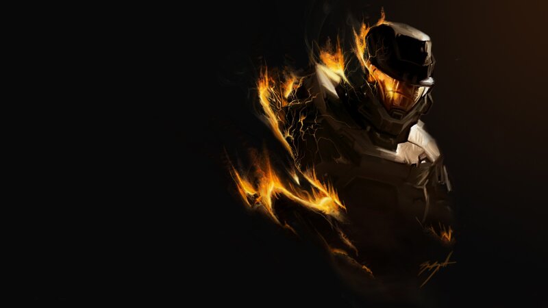 fire-wreathed soldier in armor