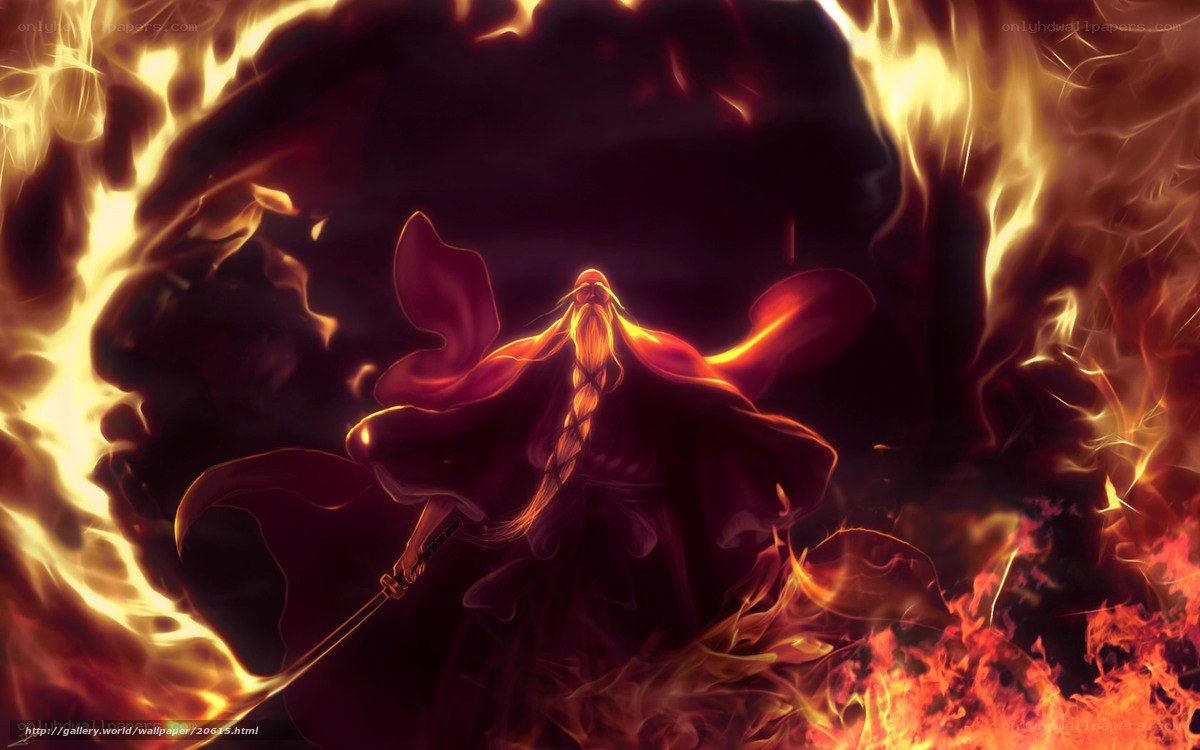fire-wreathed warrior with sword