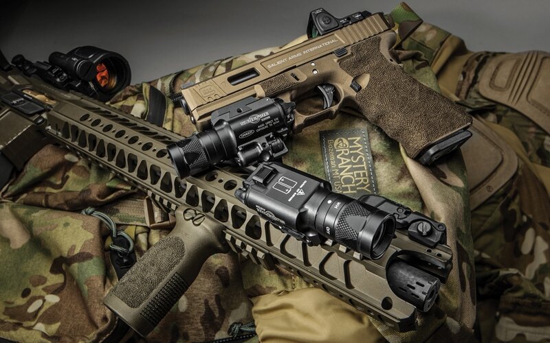 Firearms on Camouflage