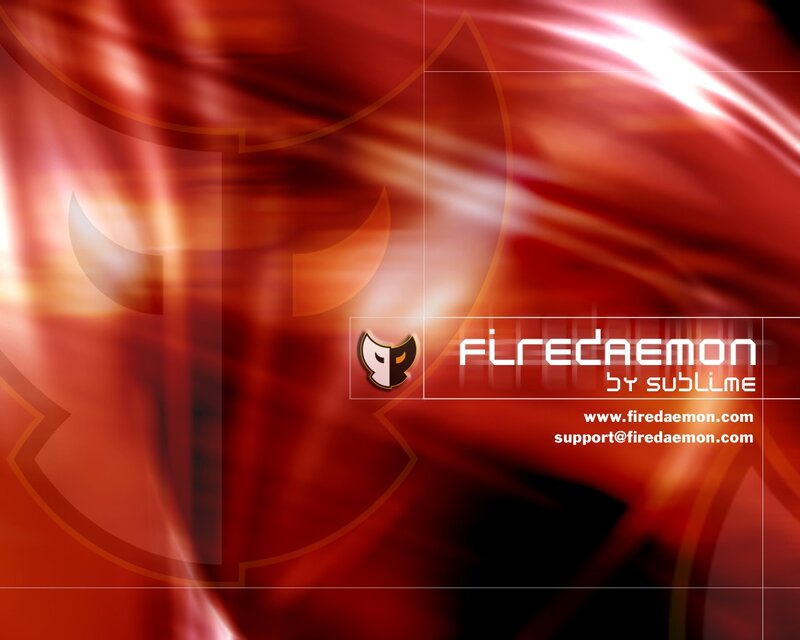 Firedaemon logo on red background