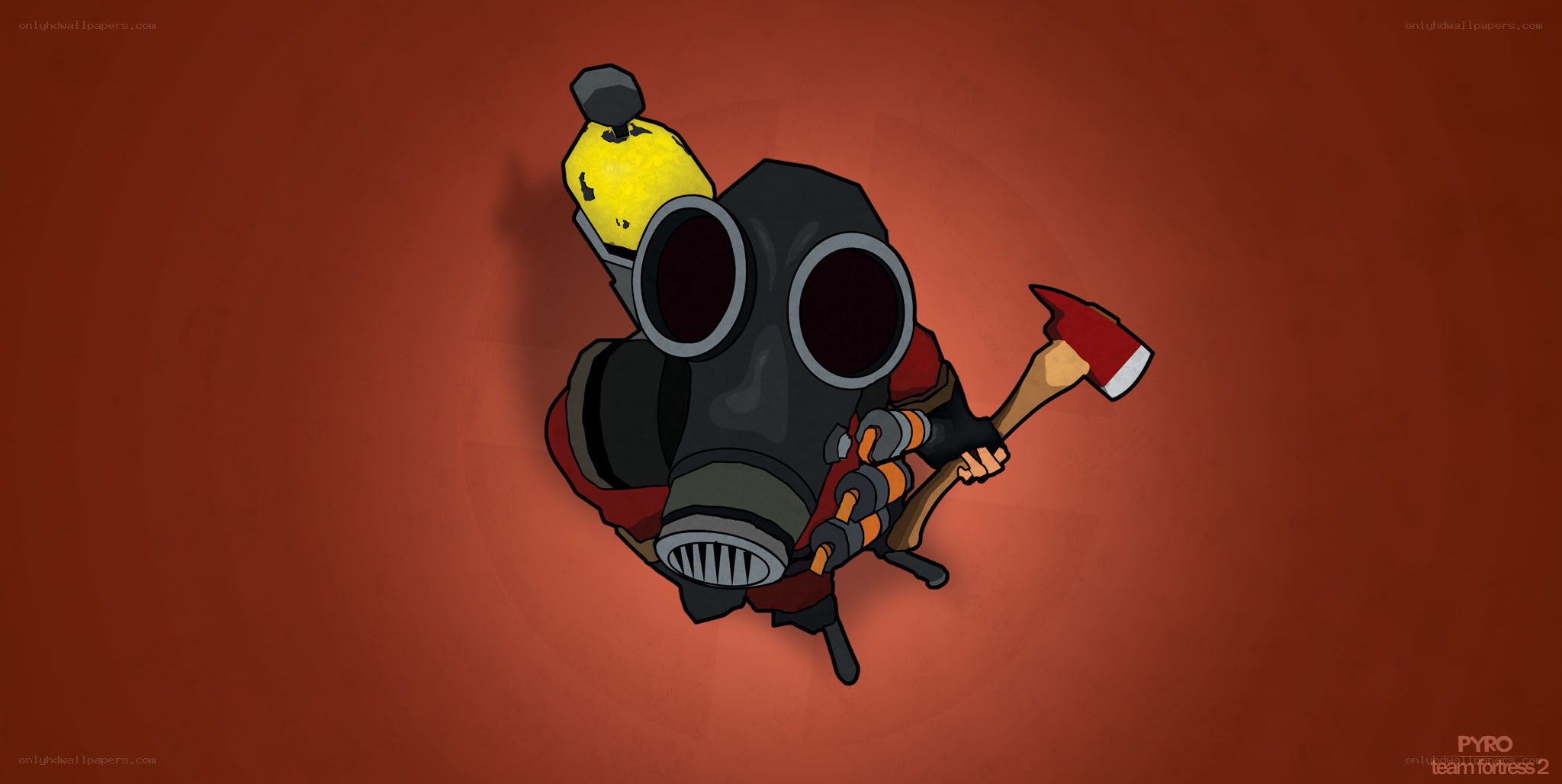 Firefighter character with axe