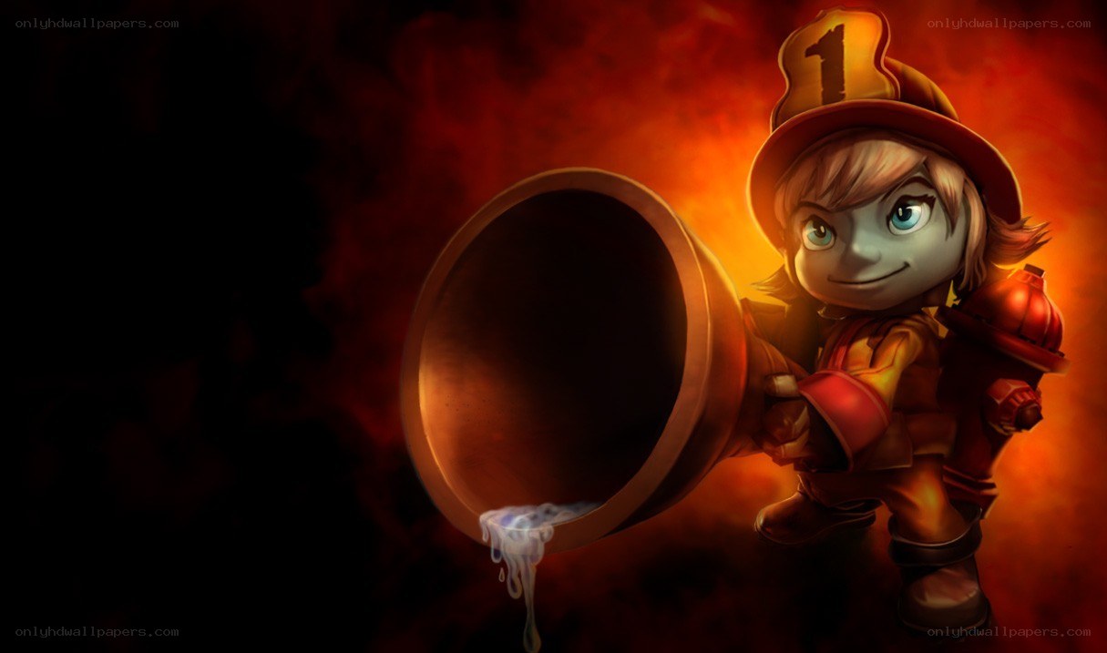 firefighter character with hose