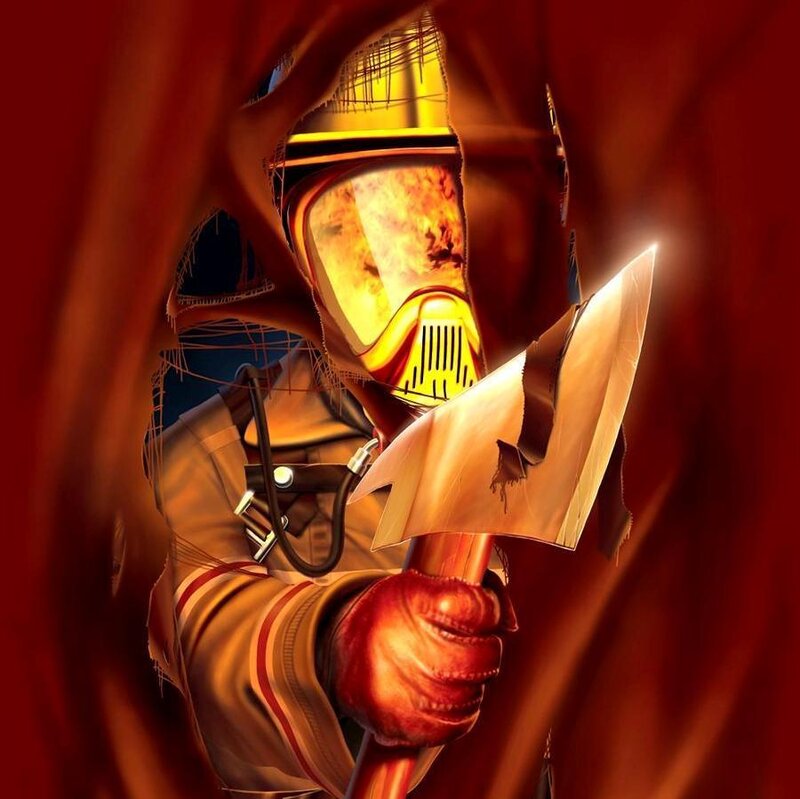 Firefighter Holding Axe