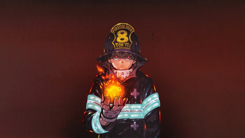 Firefighter Holding Fire