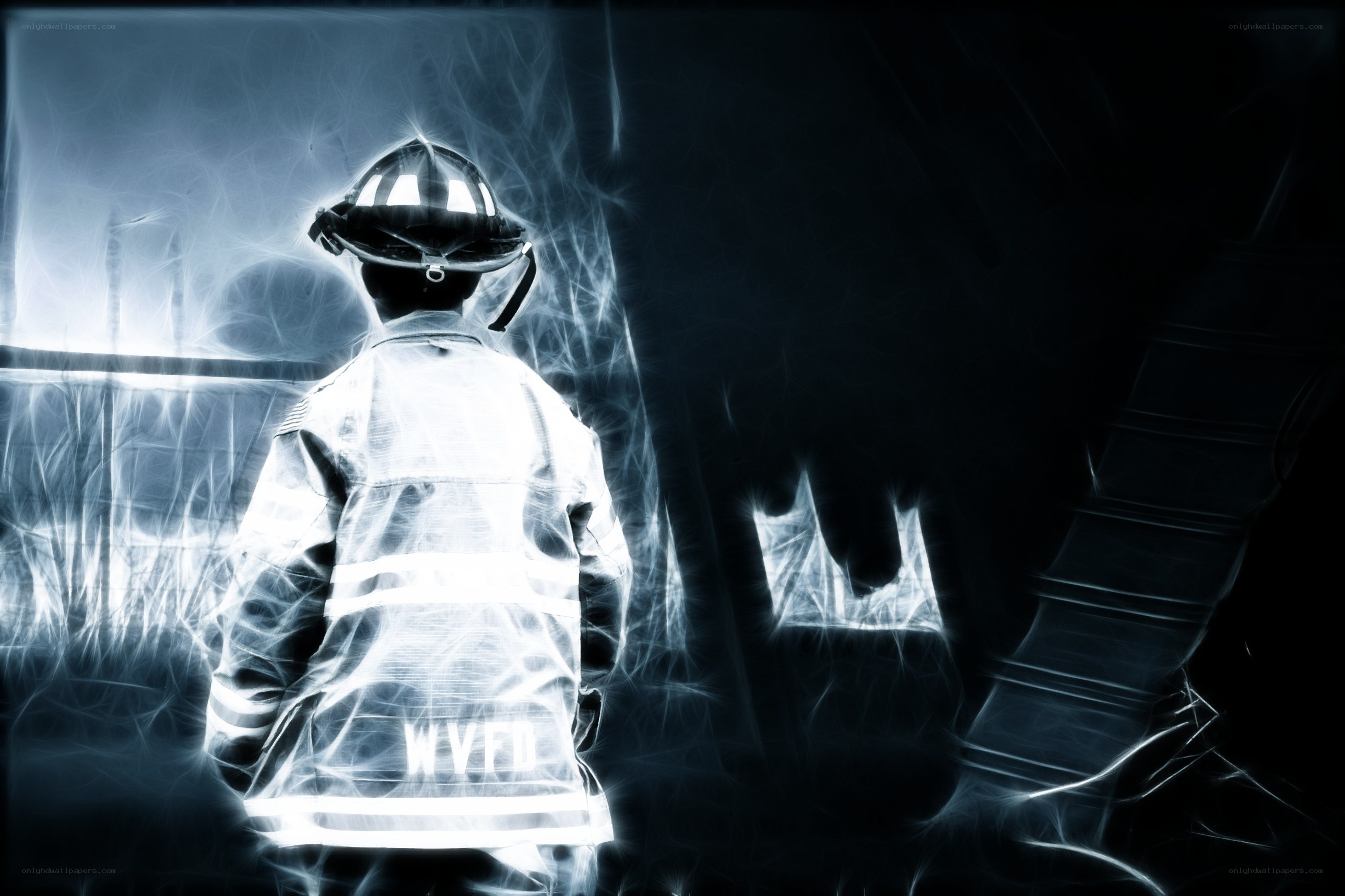 Firefighter in action