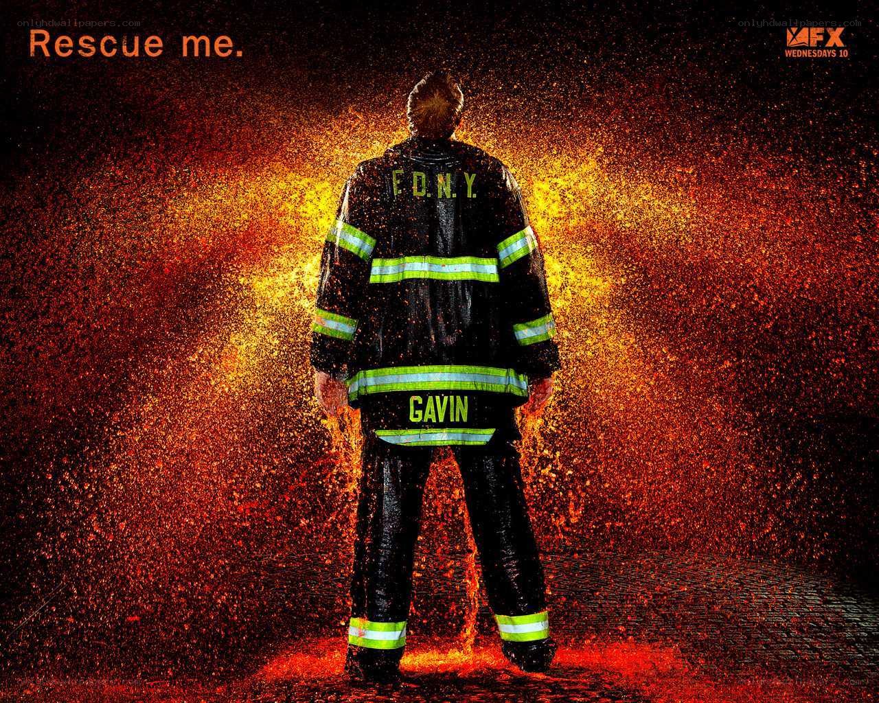 Firefighter in flames