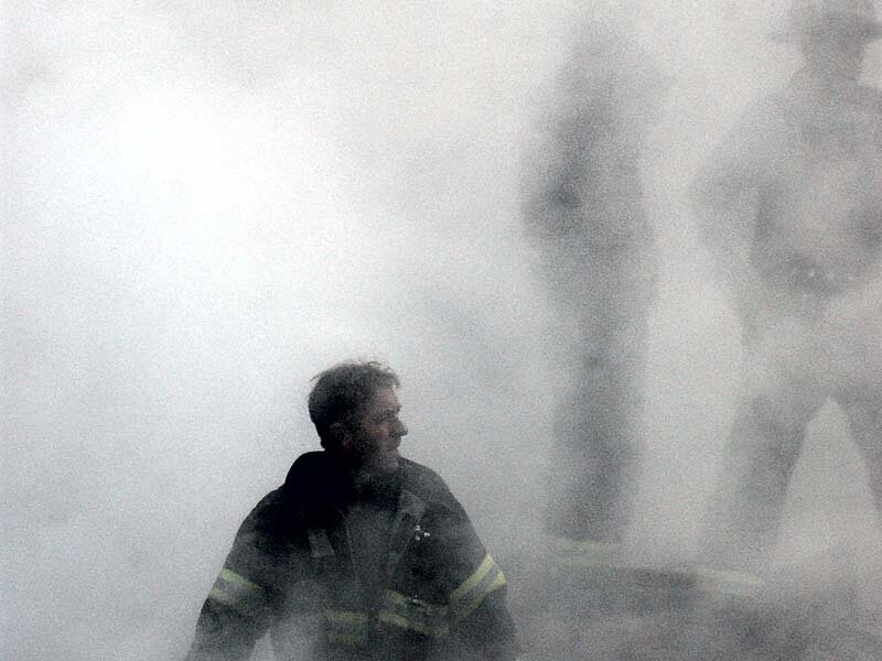 Firefighter in Smoke — Gray