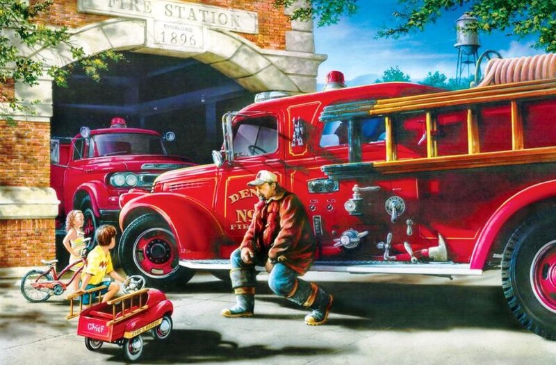Firefighter with Children