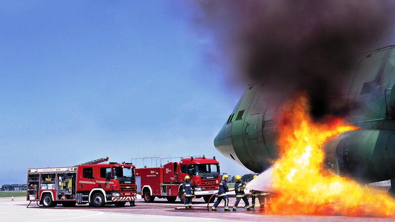Firefighters at Aircraft Fire