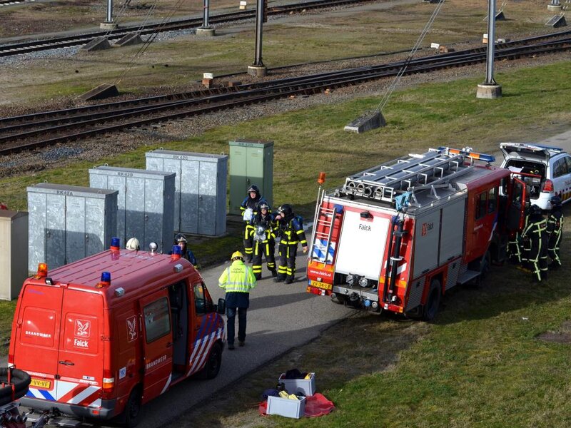 Firefighters at Train Tracks