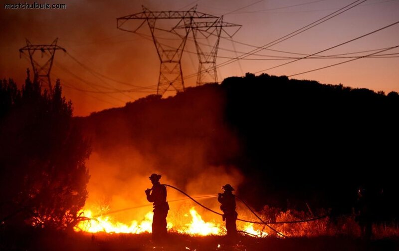 Firefighters Battling Wildfire