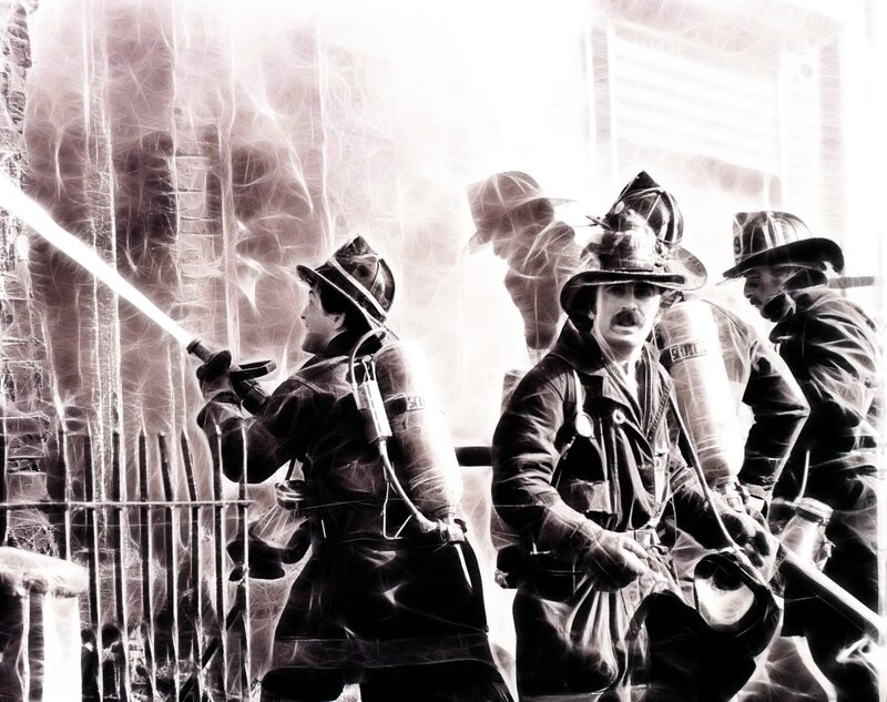 Firefighters in action