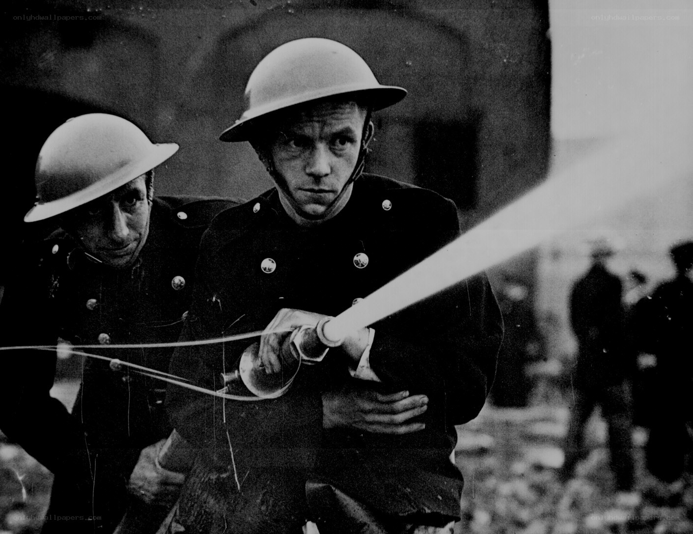 Firefighters in action during a crisis