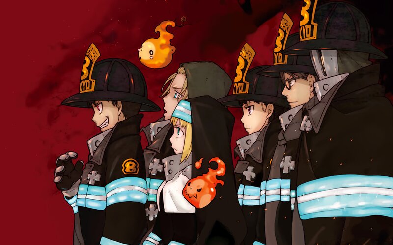 Firefighters in Uniform — Red, Dramatic