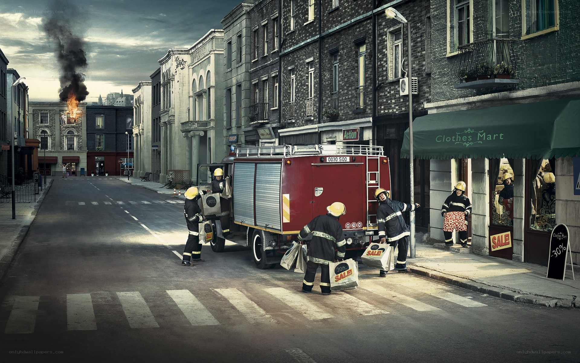 Firefighters on a shopping spree