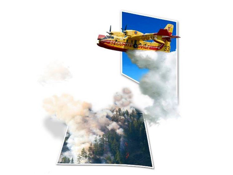 Firefighting aircraft in action