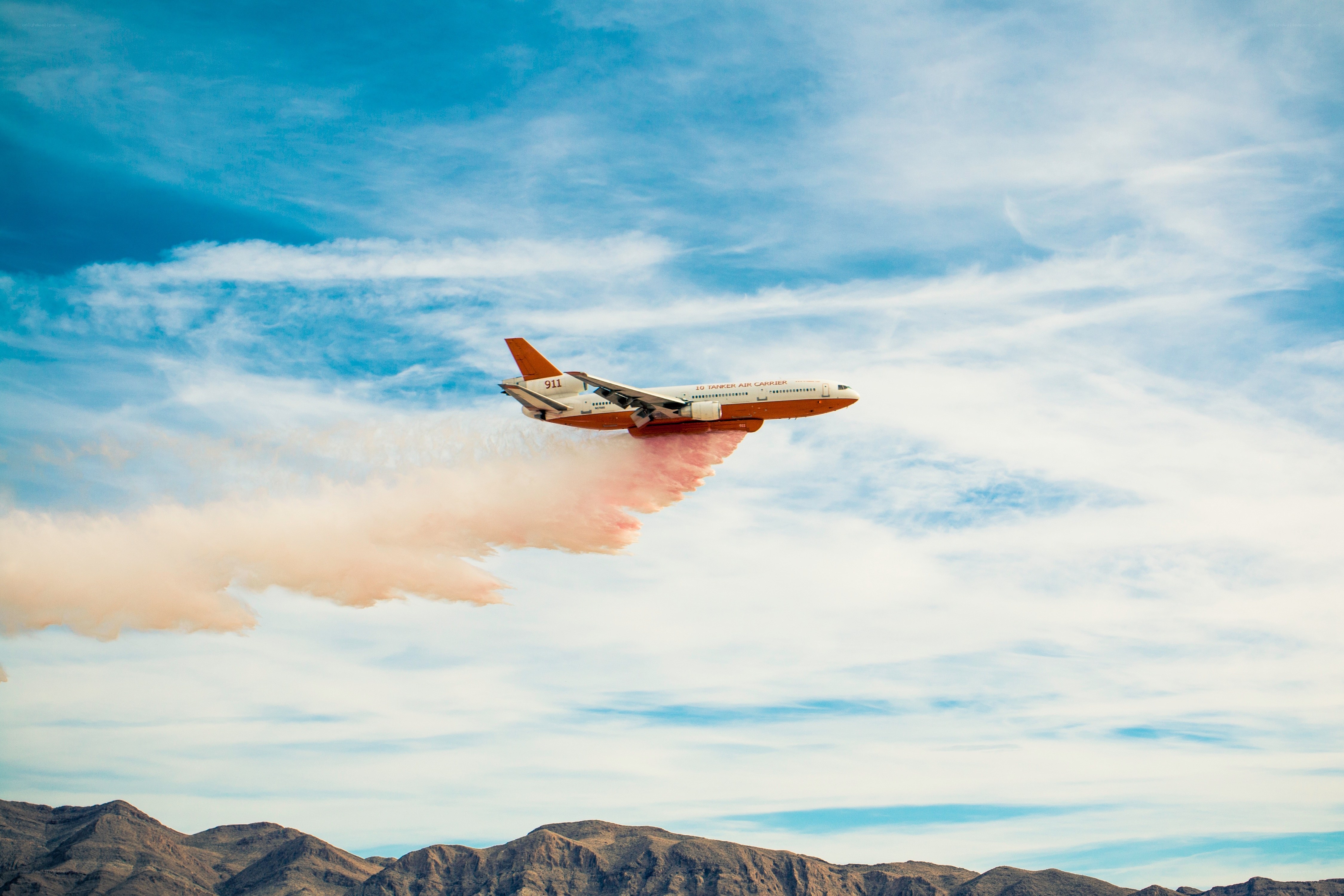 Firefighting aircraft in action