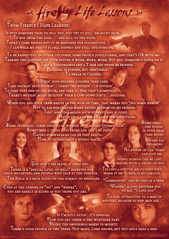 Firefly life lessons poster