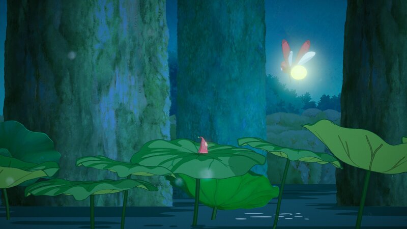 Firefly over Lotus Leaves
