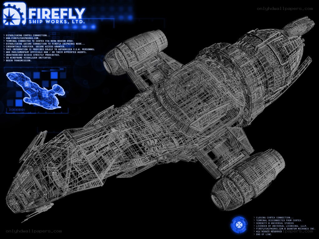 Firefly ship wireframe design
