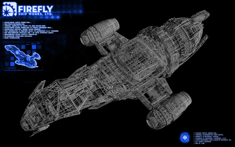 Firefly ship wireframe design