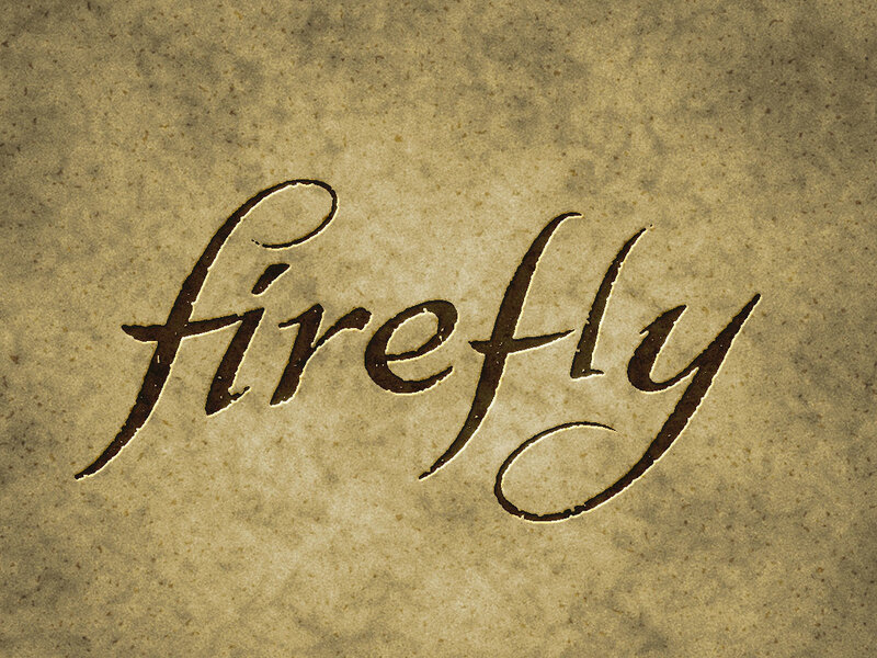firefly text on aged paper