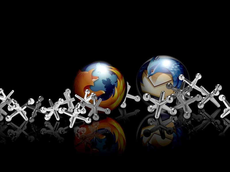 Firefox and Thunderbird Logos — Black