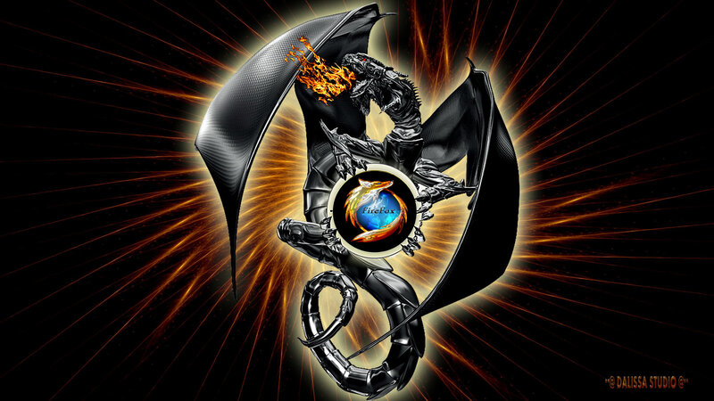 Firefox dragon logo artwork