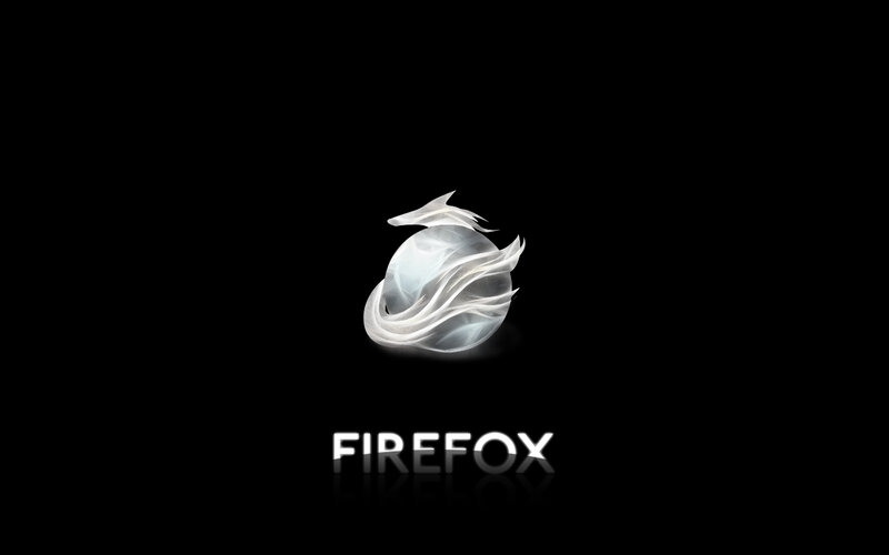 Firefox Logo — Black, Minimalist