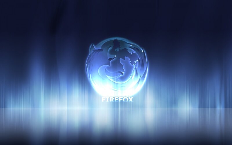 Firefox Logo — Blue, Dramatic, Digital Art, Glowing Light